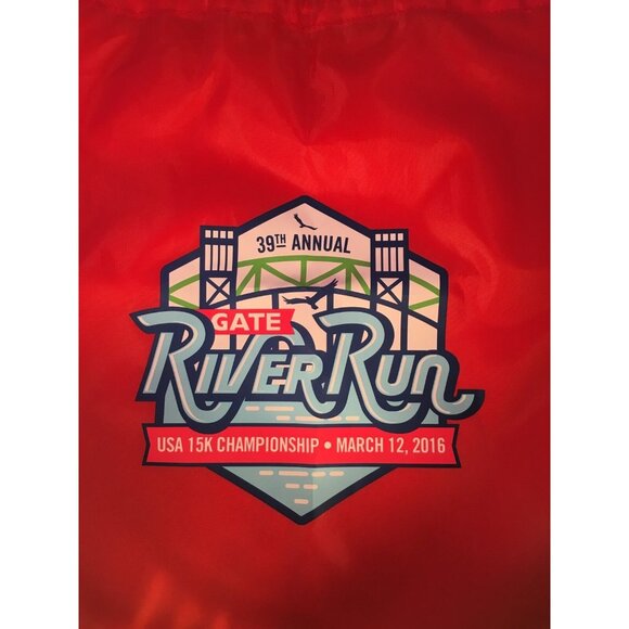 Gate River Run Drawstring Backpack Red Jacksonville FL 15K Championship 2016 - Picture 2 of 2